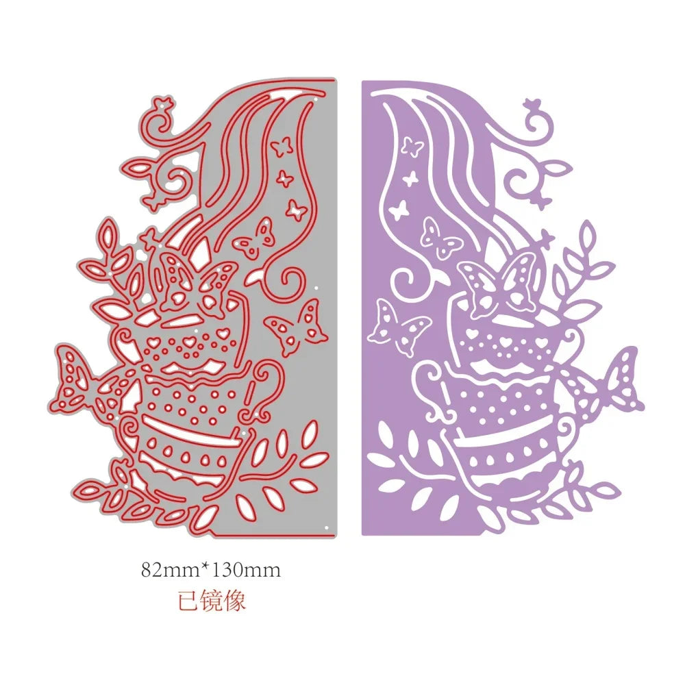 1-2pcs Daisy and Cherry Blossom Edge Border Metal Cutting Dies Stencils
