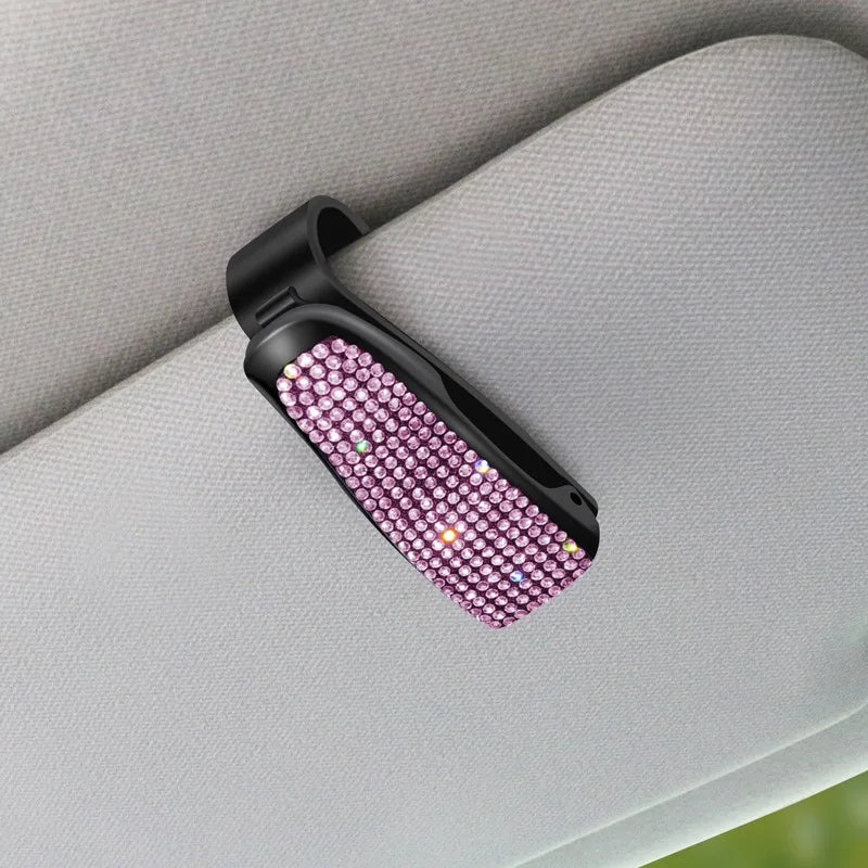 Sunglasses Clip Car Sunshades Sun Visor Rhinestone
