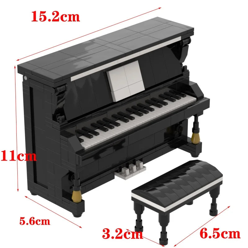 482pcs Building blocks small particles moc piano model kit