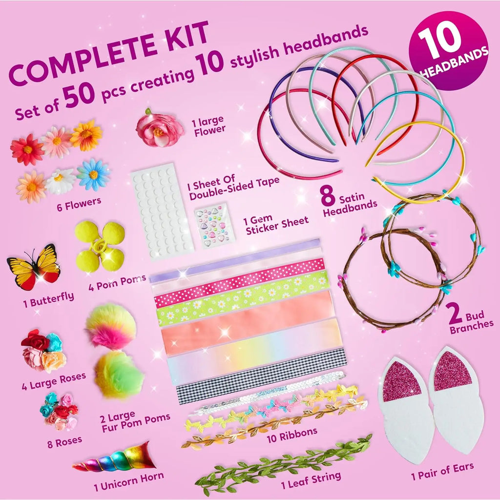 JOYFY Headband Making Kit for Girls Kids Headbands DIY Hair Accessories Make Your Own Hair Accessories for Kid Birthday Gifts