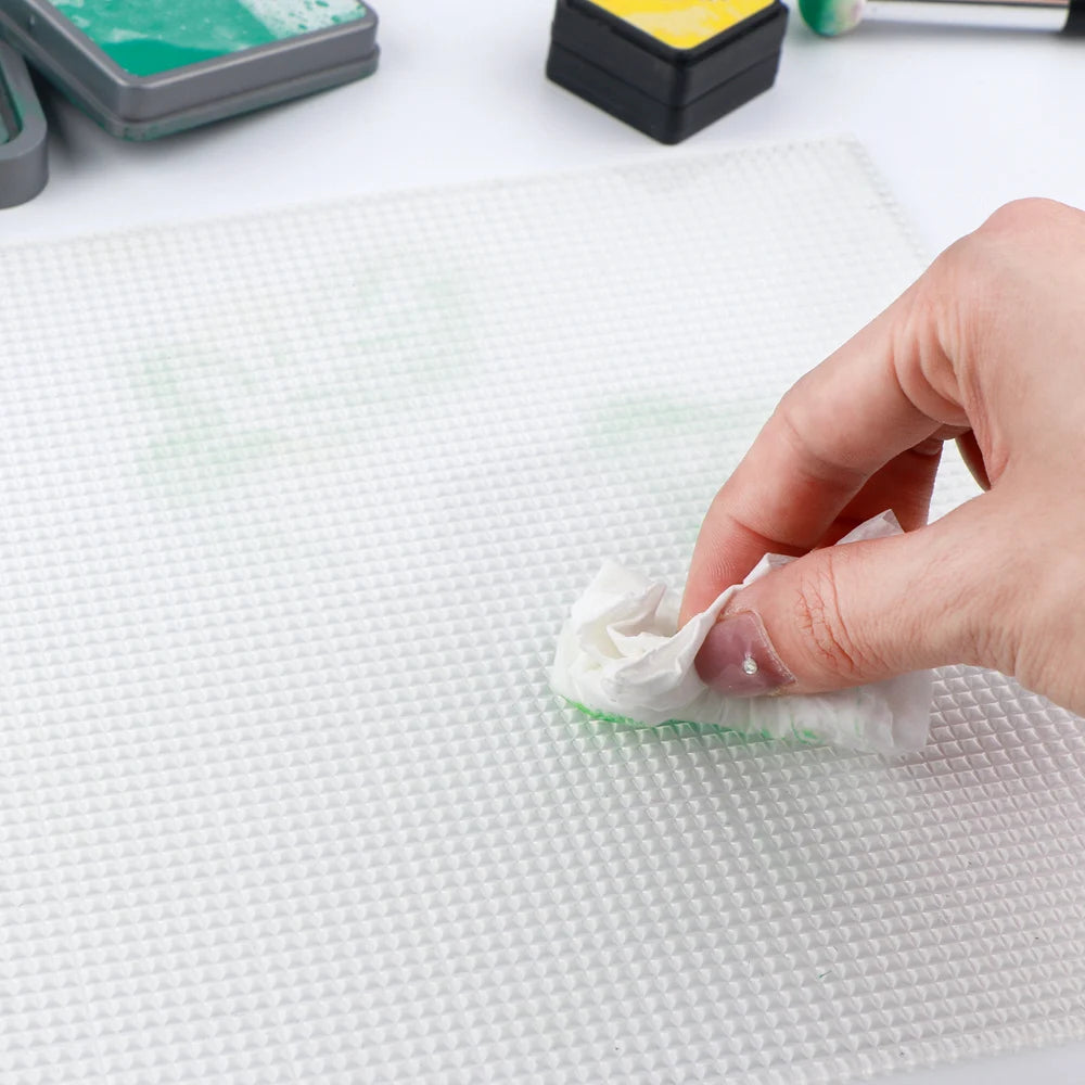 1pc Clear Photopolymer Craft Low Tacky Mat with Etched Grid Low Tack Sticky Mat for DIY Layered Stamping Paper Ink Project