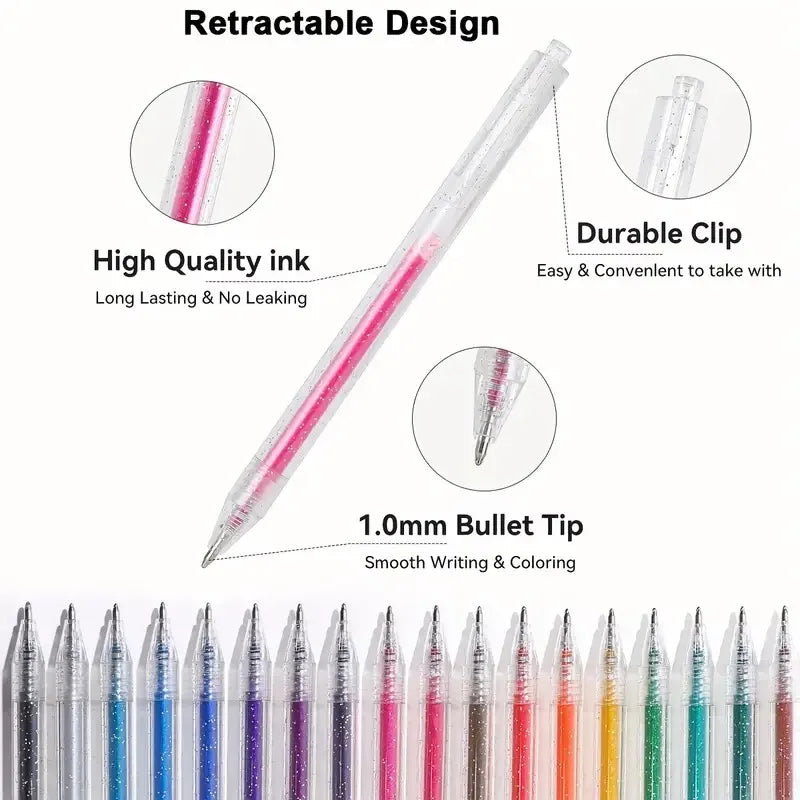 60PCS Glitter Gel Pens Set,