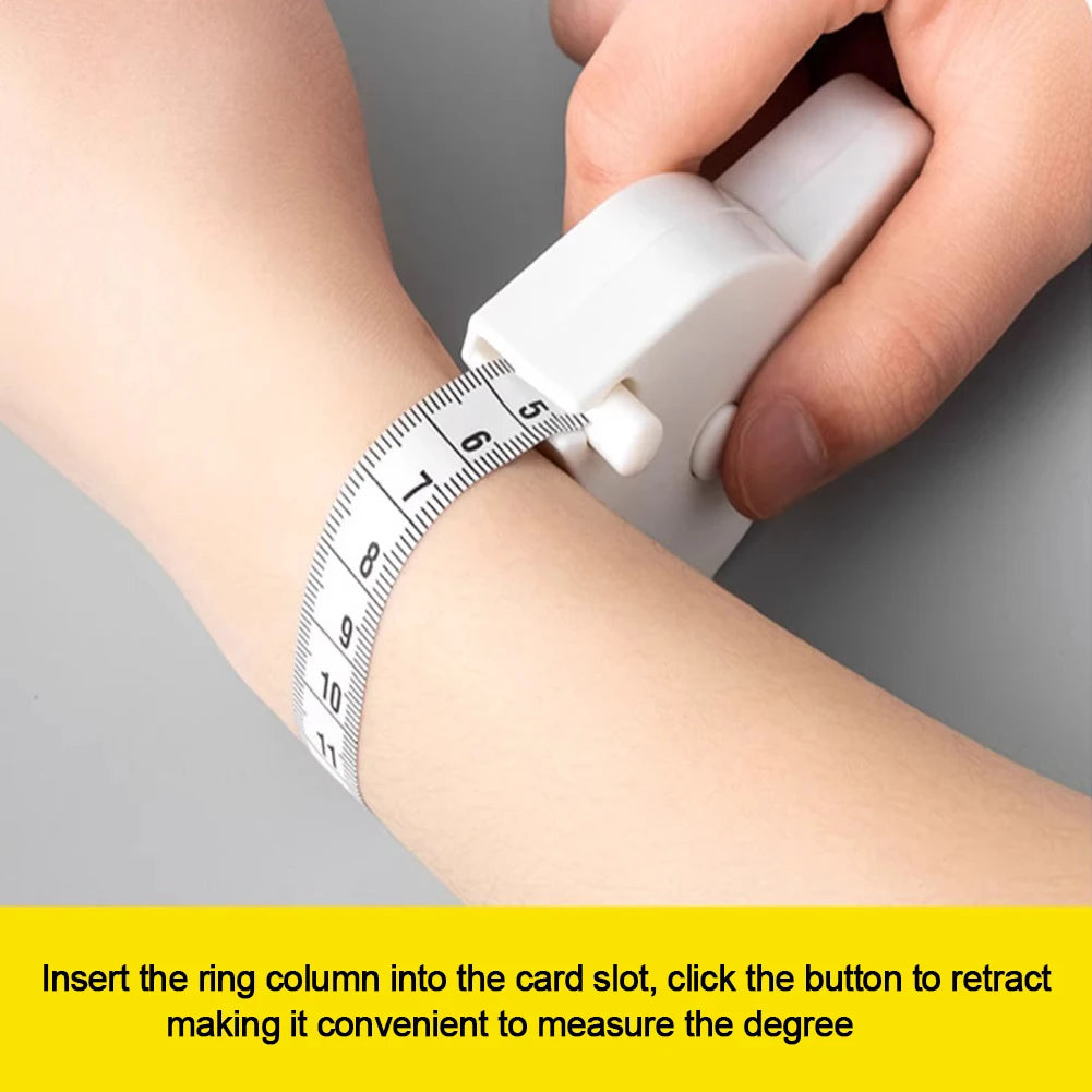 Push Button Retract Self-Tightening Measure Ruler