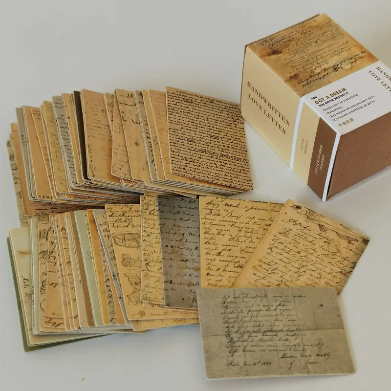 100Pcs Vintage Book Collection Kraft Paper Mini