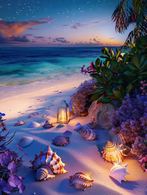 Diamond Painting Seaside Night scenery  Paintings