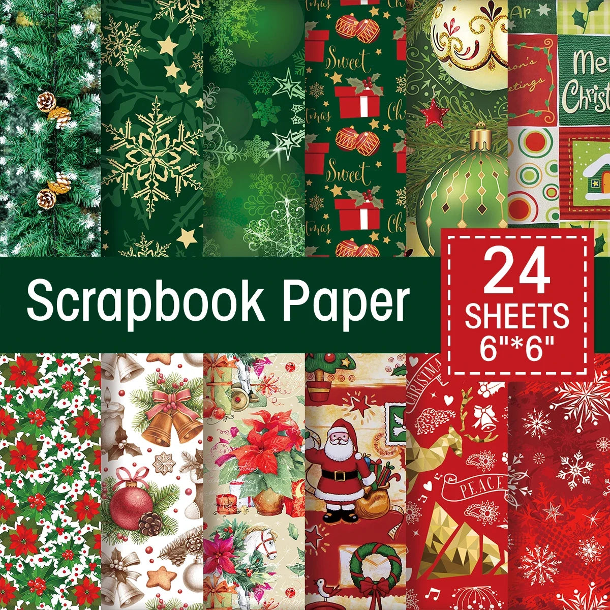 24Sheets Merry Christmas Scrapbook Paper Pad