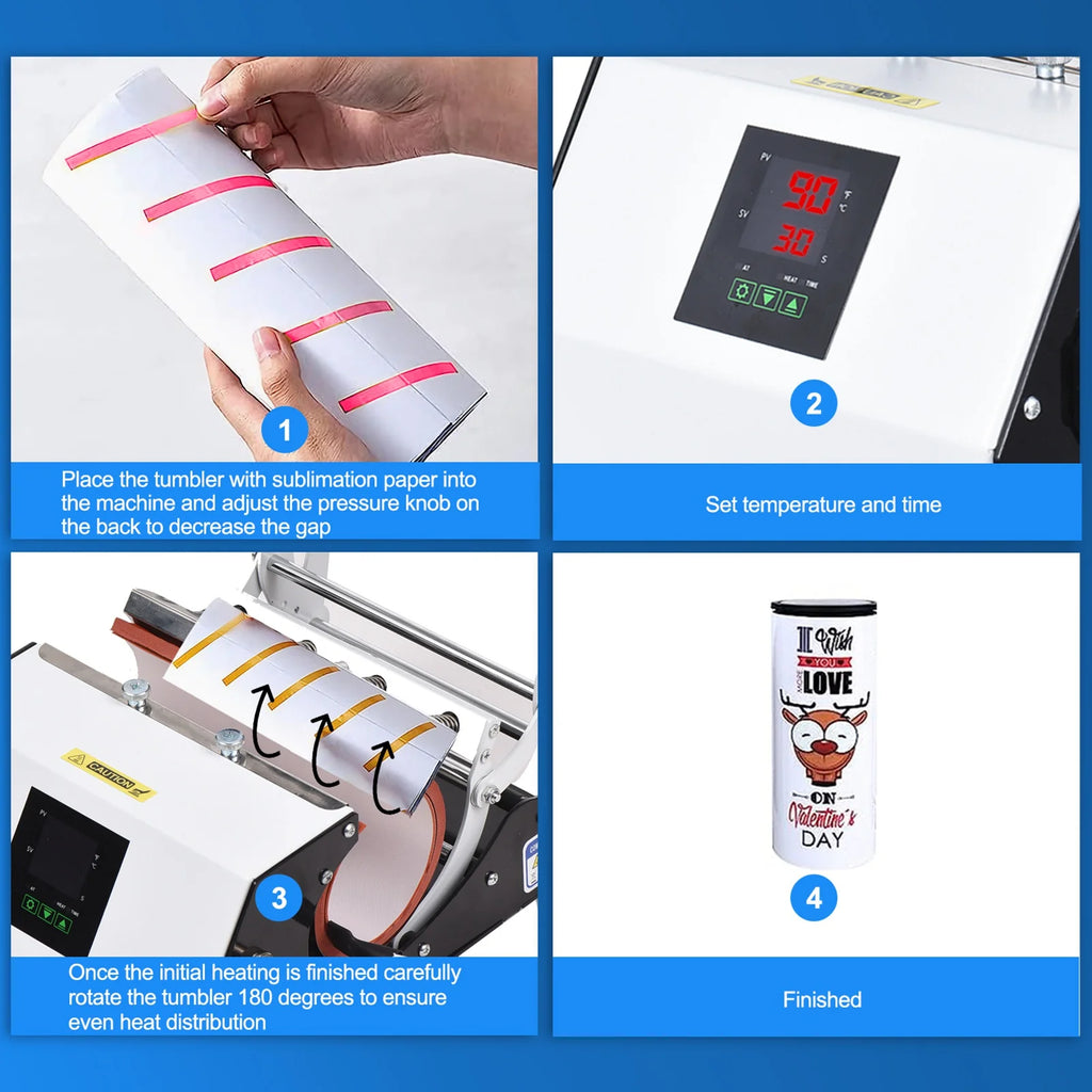 Tumbler Heat Press Machine for 11oz-20oz Sublimation Straight Blank Tumblers