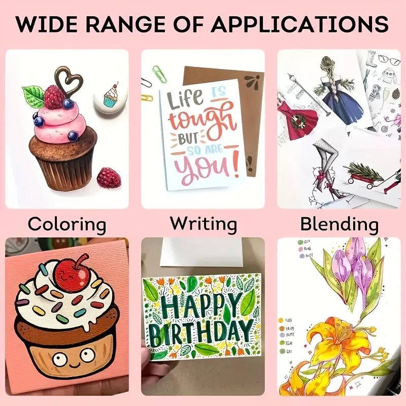 Alcohol Markers, 80 Dual Brush Tip Permanent Art Markers