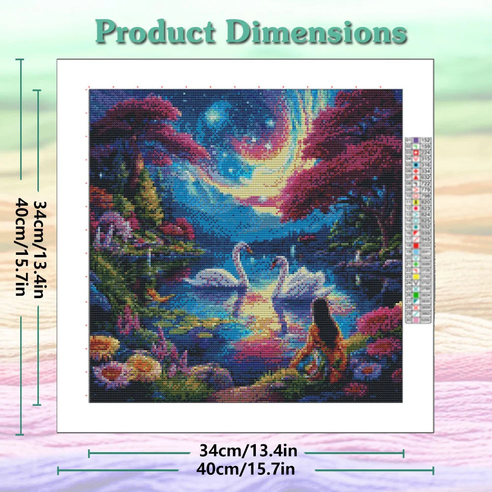 Swan Lake Pattern DIY Cross Stitch