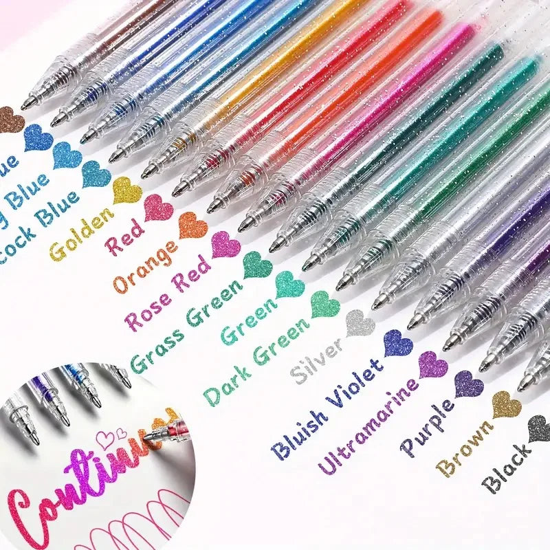 60PCS Glitter Gel Pens Set,
