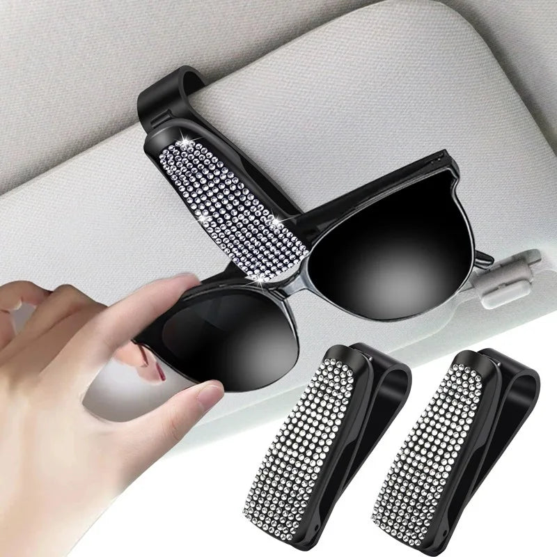 Sunglasses Clip Car Sunshades Sun Visor Rhinestone
