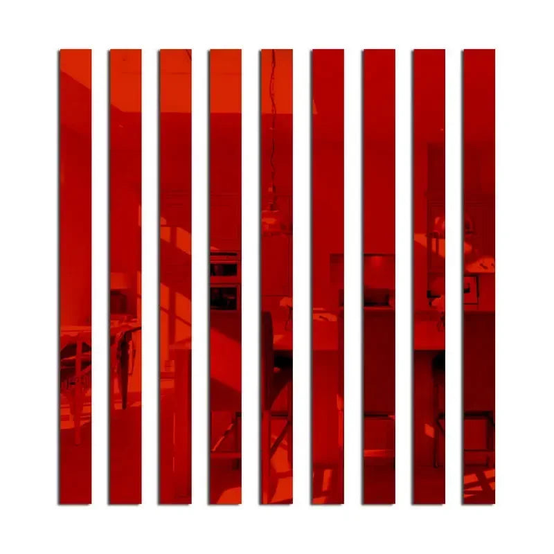 10/20pcs Acrylic Strip Mirror Wall Stickers DIY Art Wall Decor 3D Lines Wall Stickers Home Decoration