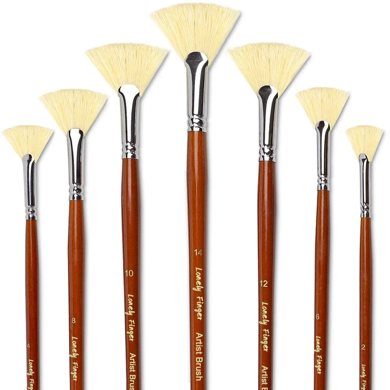 7/14Pcs Artist Fan Paint Brush,
