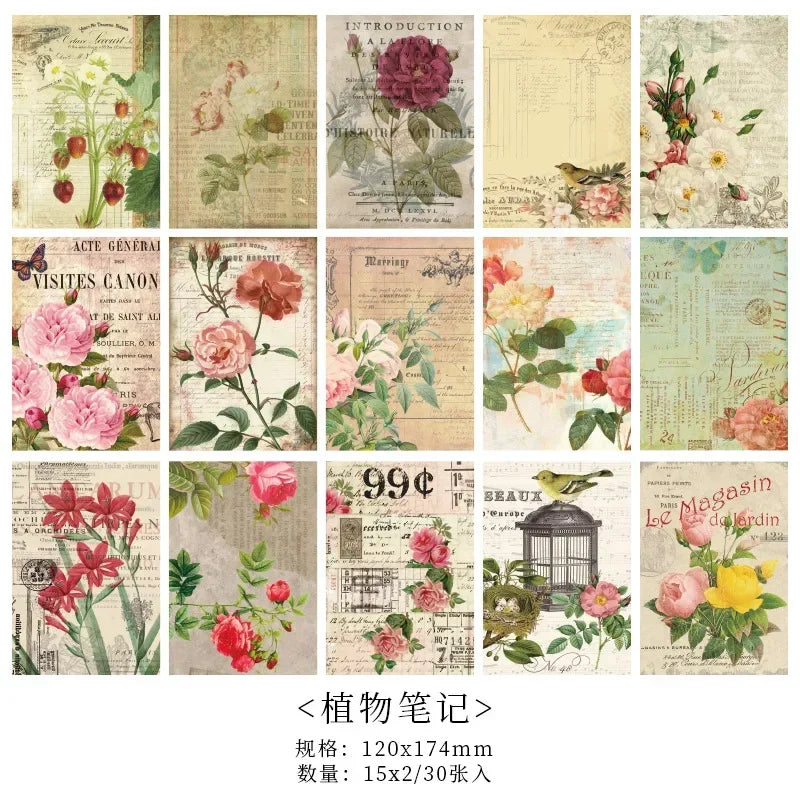 Retro Classical Letters Maps Roses Literary  Decorative Decoupage Paper Collage