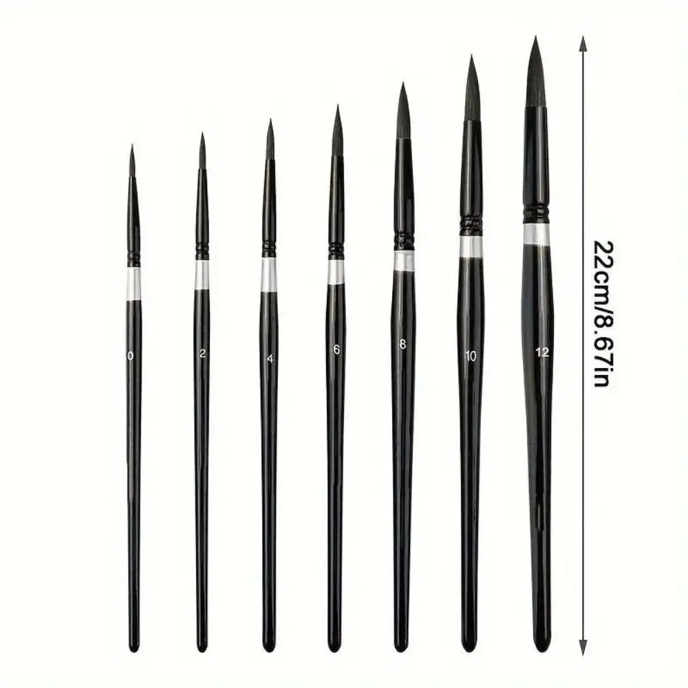 7/14pcs Round Squirrel Hair Paint Brush Set