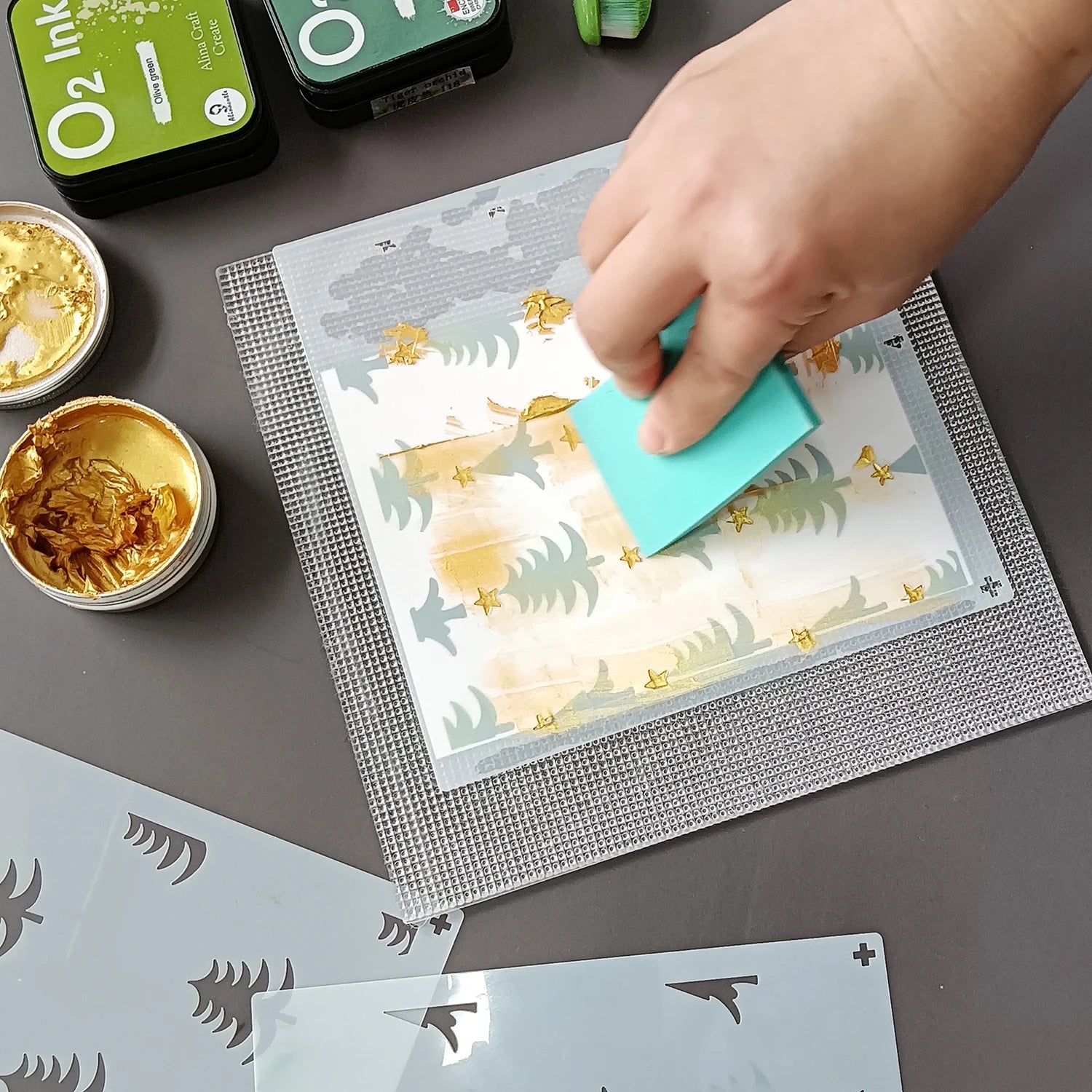 Easy Blending Grip Mat Multi-Use Sticky Mats Pad For Stamping Positioning Tool Tape-free Stencil Ink Blending Pad