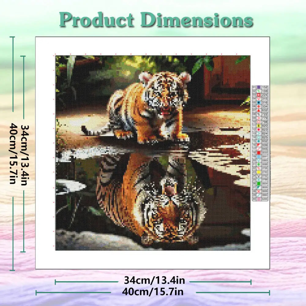 Tiger Animal Printed Cross Stitch Kit