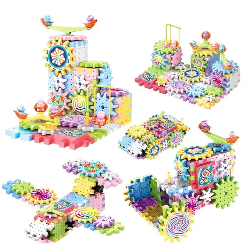 Educational Toys for Kids Children Gear Blocks Building Toys
