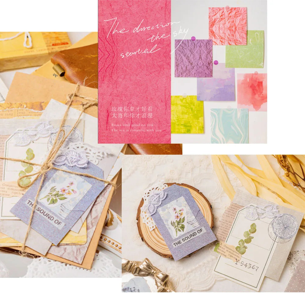 Colorful  Background Craft Paper Junk Journal Planner Scrapbooking