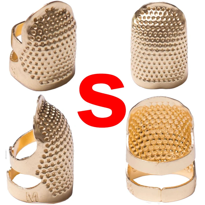 Metal Adjustable Sewing Thimble Sewing Finger Protection Cover Thimbles Cap Shield Ring Fingertip DIY Sewing Embroidery Tools