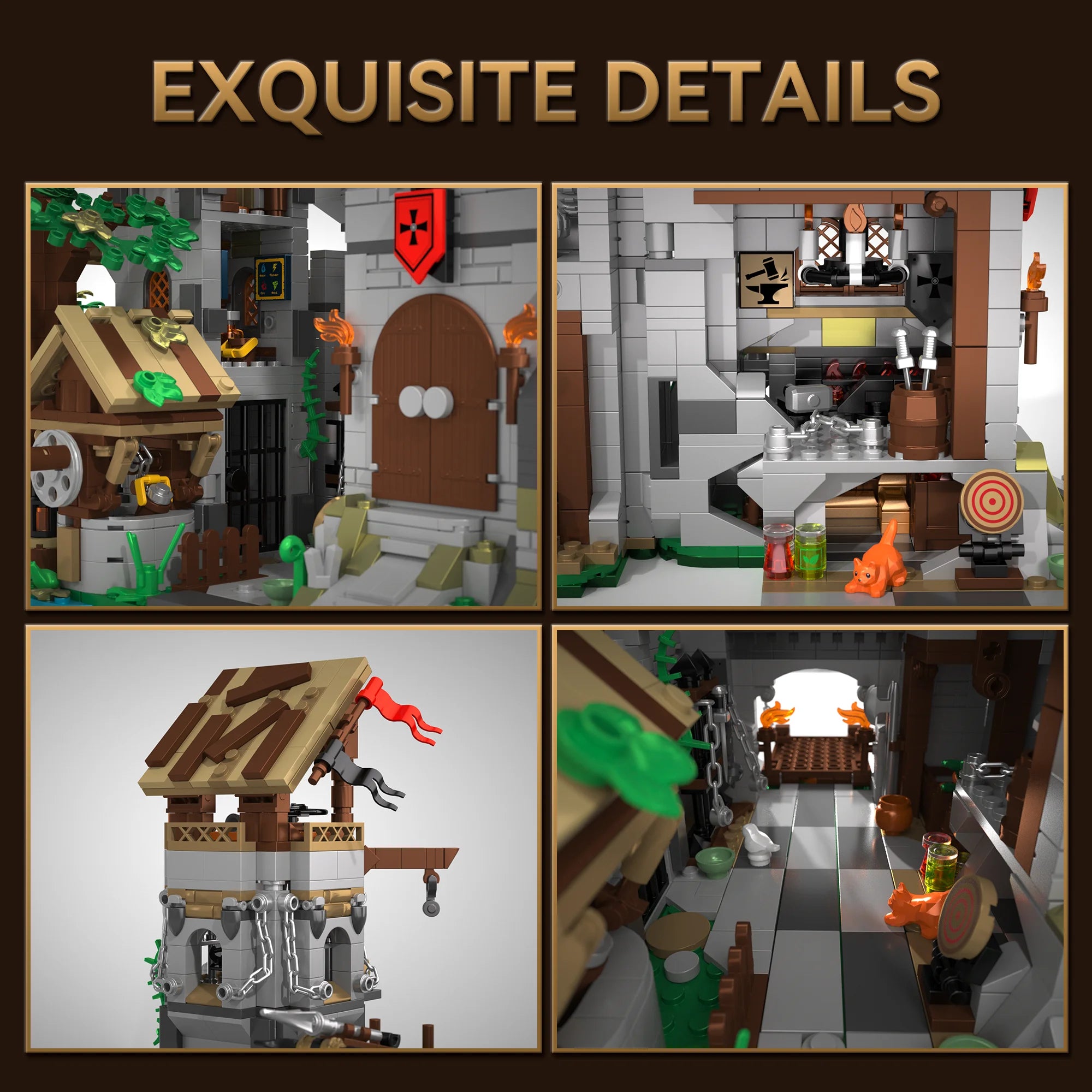 2568PCS Medieval Knight's Fortress Building Blocks