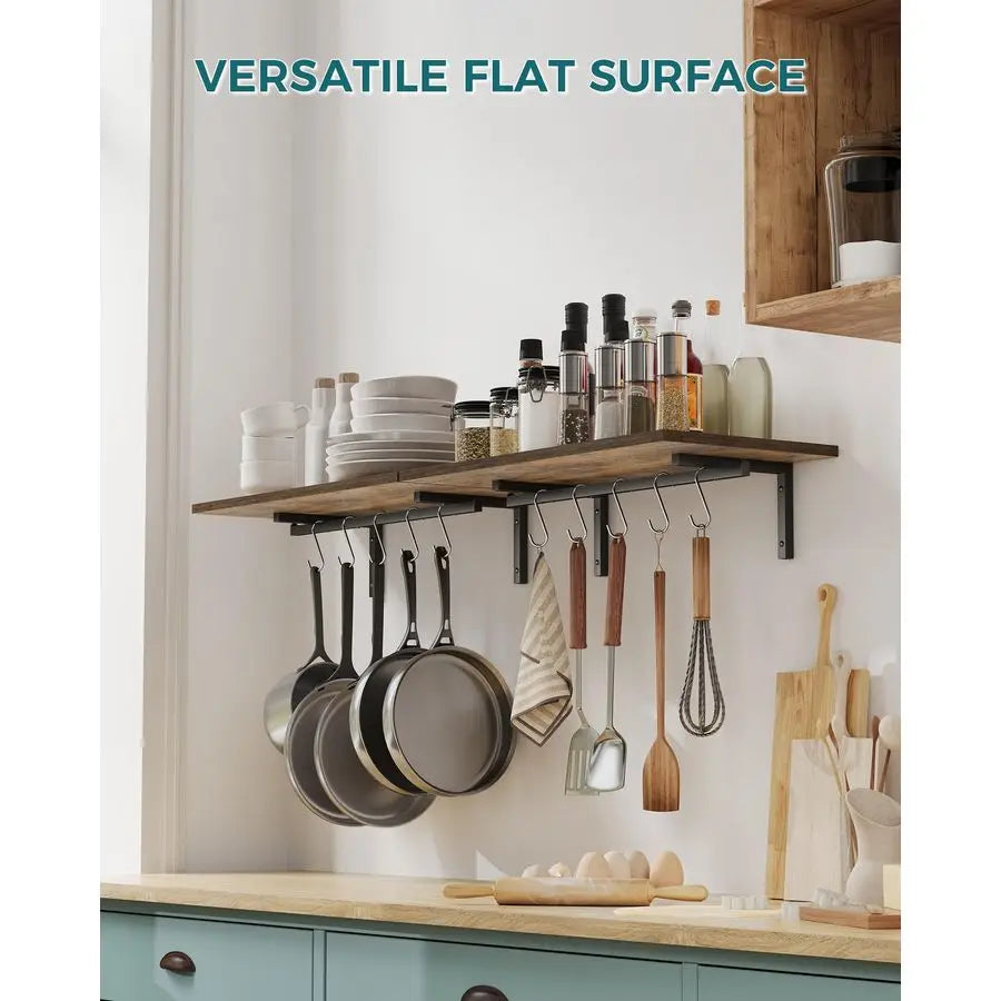 Set of 2 Large Pot Wall Holder Kitchen Shelves for Utensil