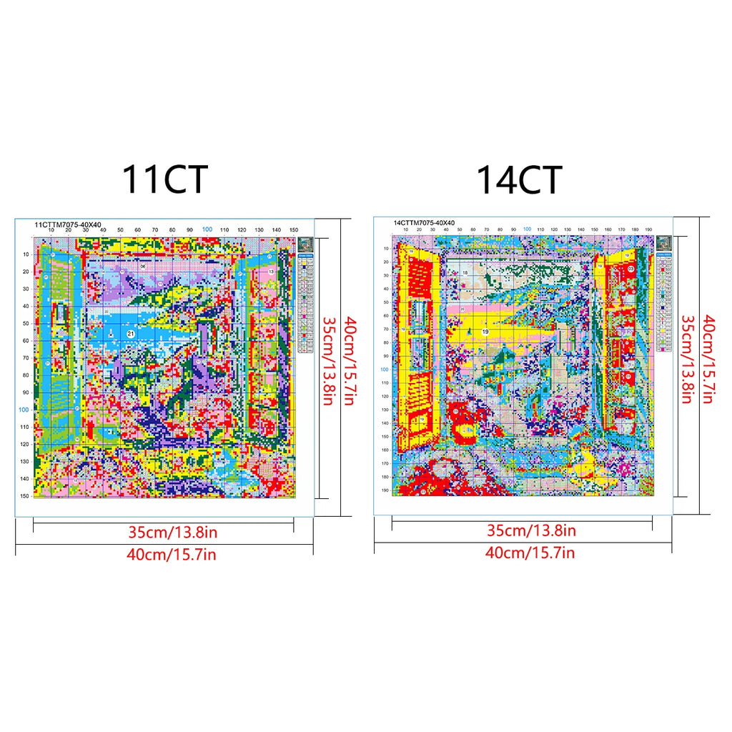 Full embroidery eco-cotton thread 11CT print landscape