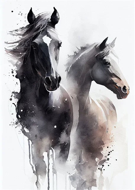 Horse Watercolor Canvas Oil Painting Prints
