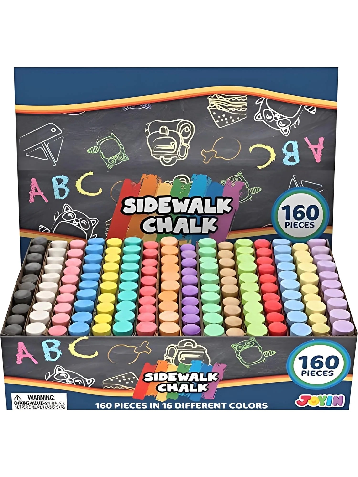 160 PCS Sidewalk Chalks Set Non-Toxic Washable
