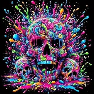 AB Diamond Painting Halloween Skull 5D Diamond Painting Set (Suitable for Beginners) DIY Mosaic Pumpkin Painting Decoration