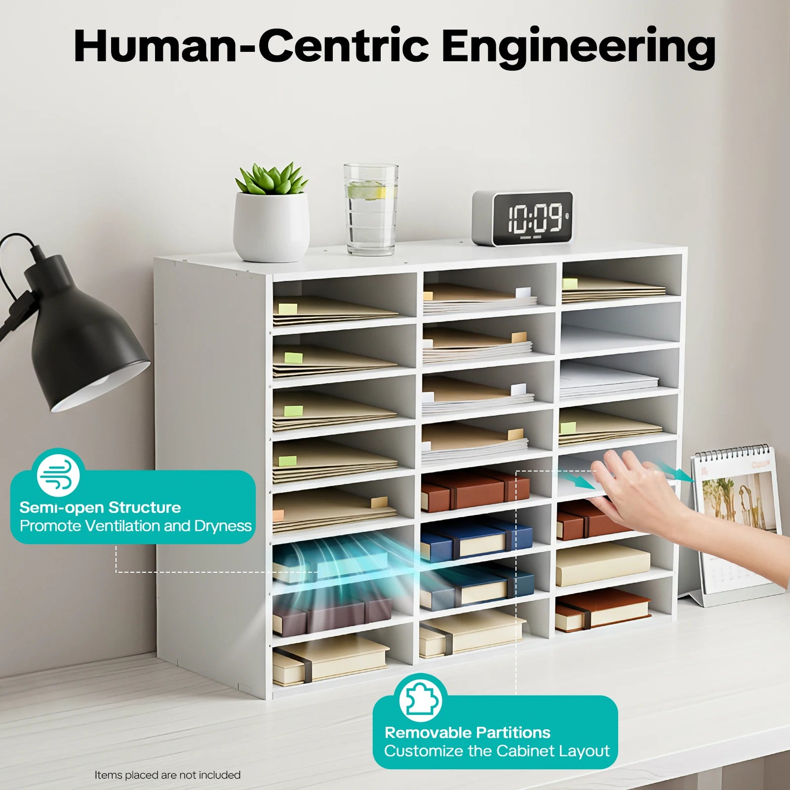 24 Slot File Classification Cabinet Storage Cabinet, desk top