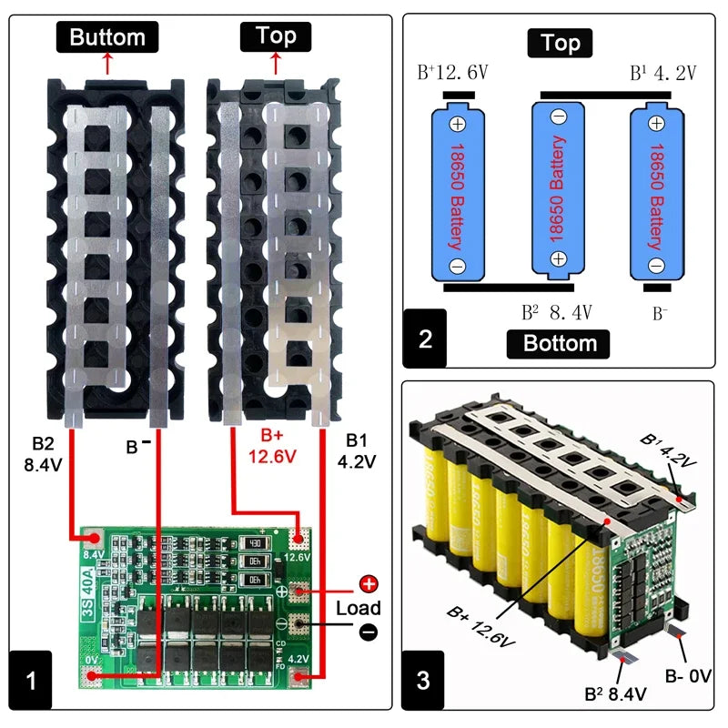 18650 Battery Storage Box Bracket 4V/6V/12V Lithium Battery Packs Toys