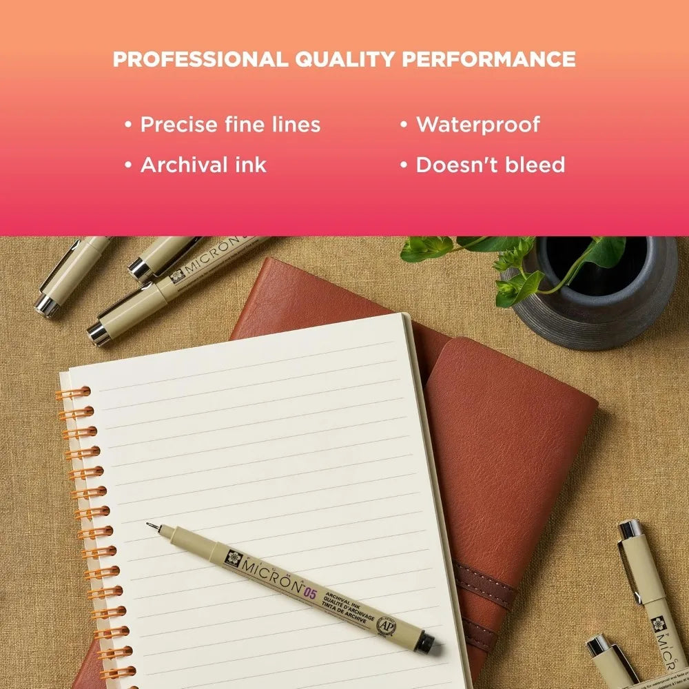 SAKURA Pigma Micron Fineliner Pens - Archival Black Ink Pens