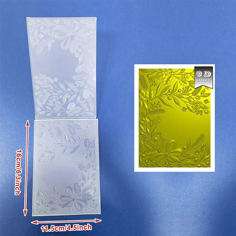 3D embossed folder  flowers, transparent plastic template