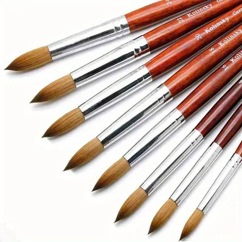 Kolinsky Acrylic Nail Brush Good Quality Nail Art Imitation Mink Brush Wood Handle Gel Builder Manicure Brush Drawing Tools
