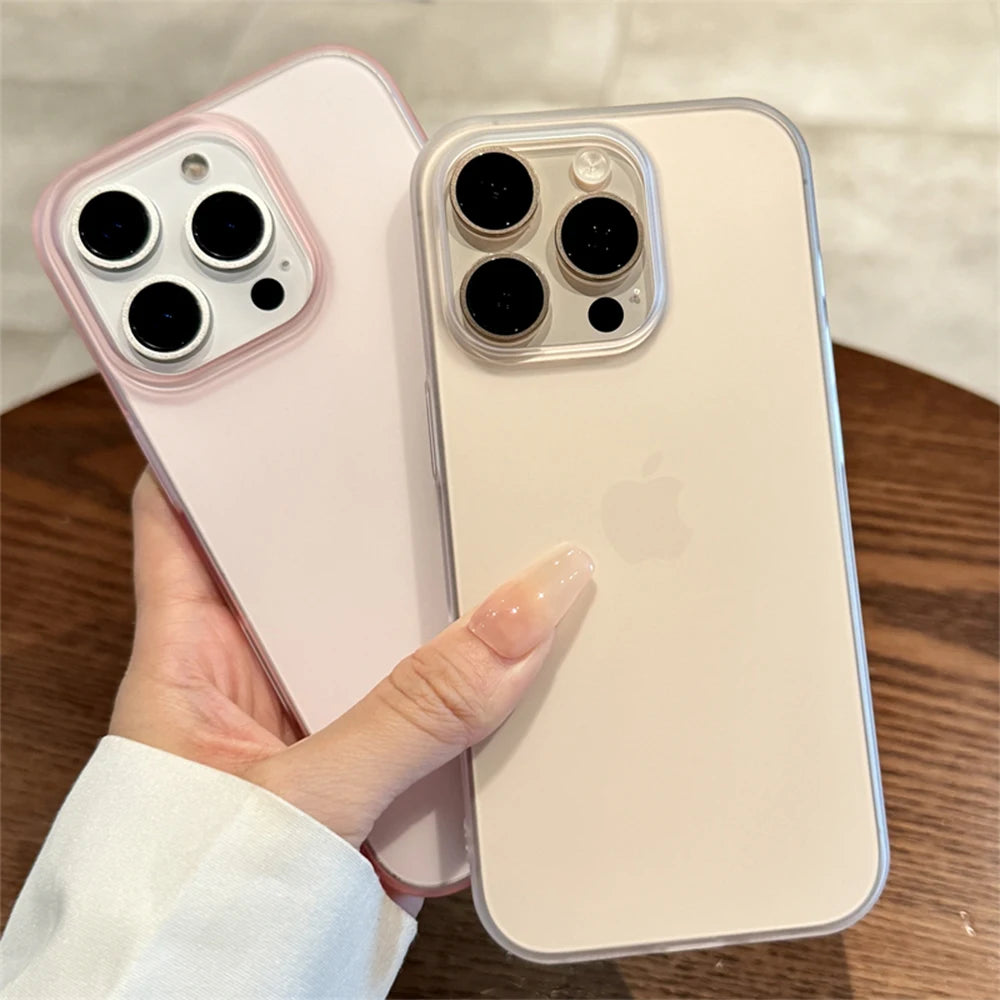 Soft Matte Candy Transparent Phone Case For iPhone