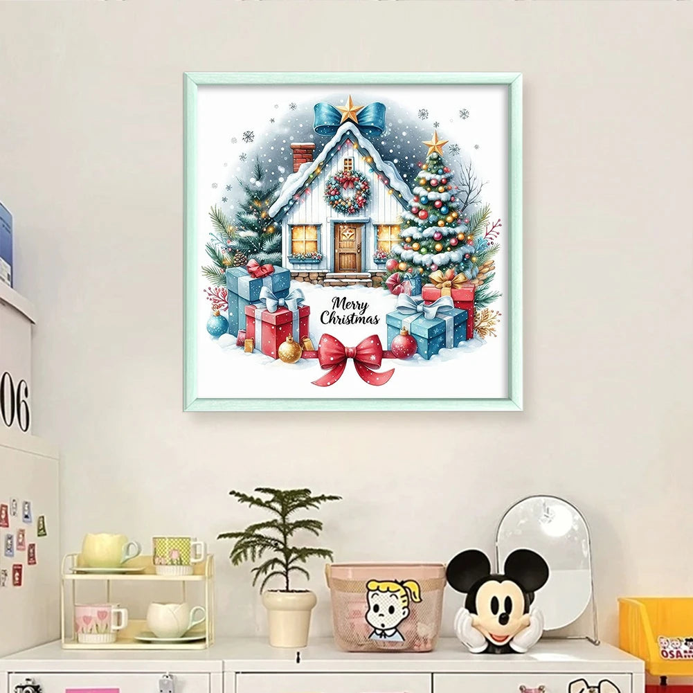 Full Embroidery Eco-cotton Thread 14CT Counted Christmas House