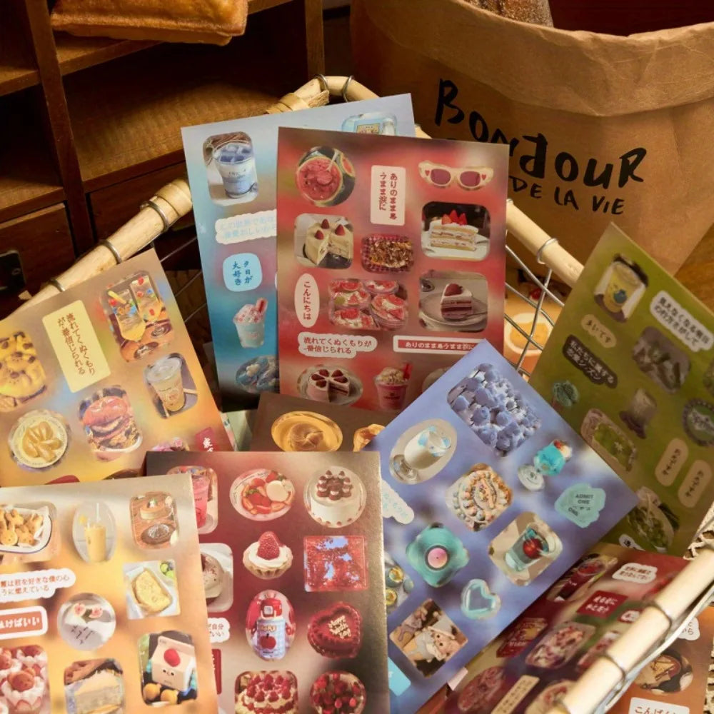 90pcs Vintage Die-Cut Sticker Book, 2 Styles Old School Scrapbooking Decals for Junk Journals