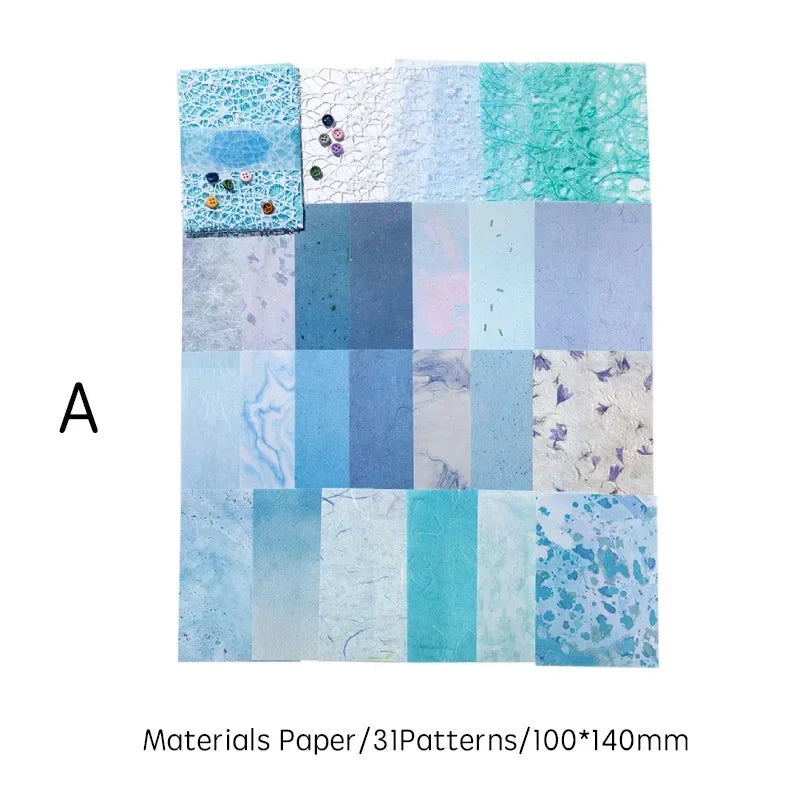 31pcs/pack Gauze Materials Paper Scrapbooking Decor Craft Paper Collage Junk Journal Stationery