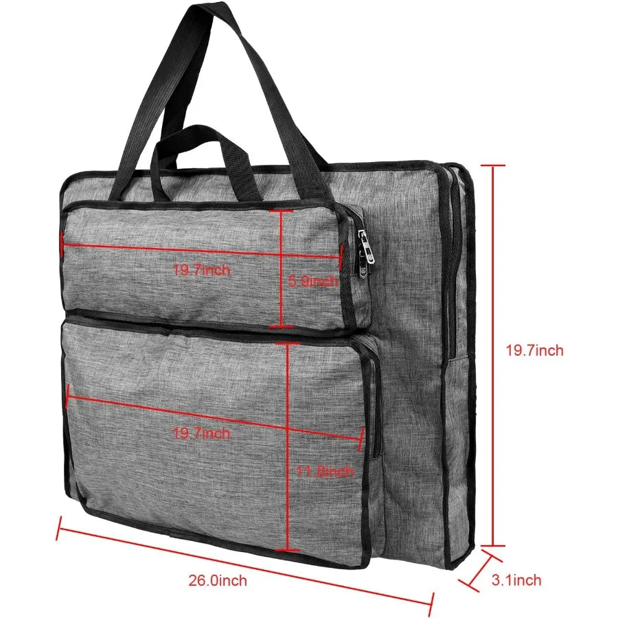 Students Water-Resistant Artist Portfolio Tote for Art Supplies Storage