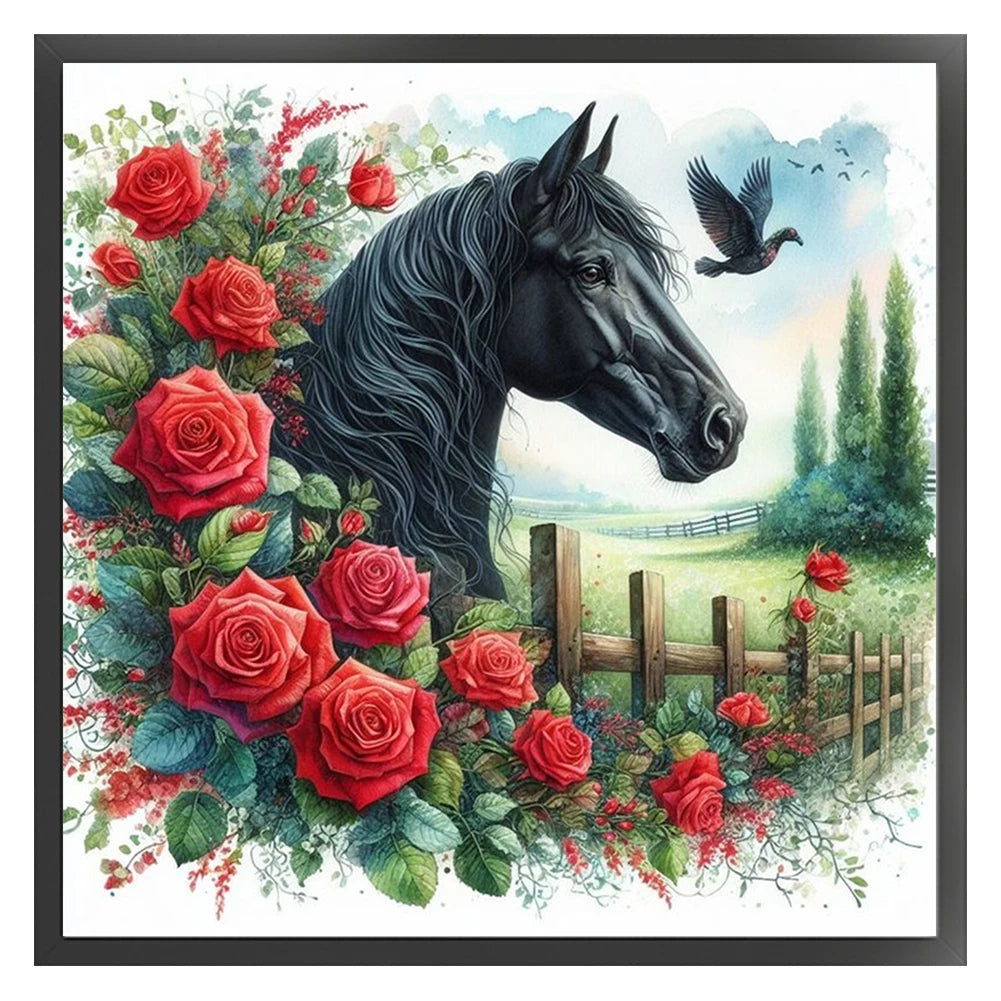 Horse Printed Cross Stitch Kit DIY 11CT Embroidery Craft Set Home Decoration