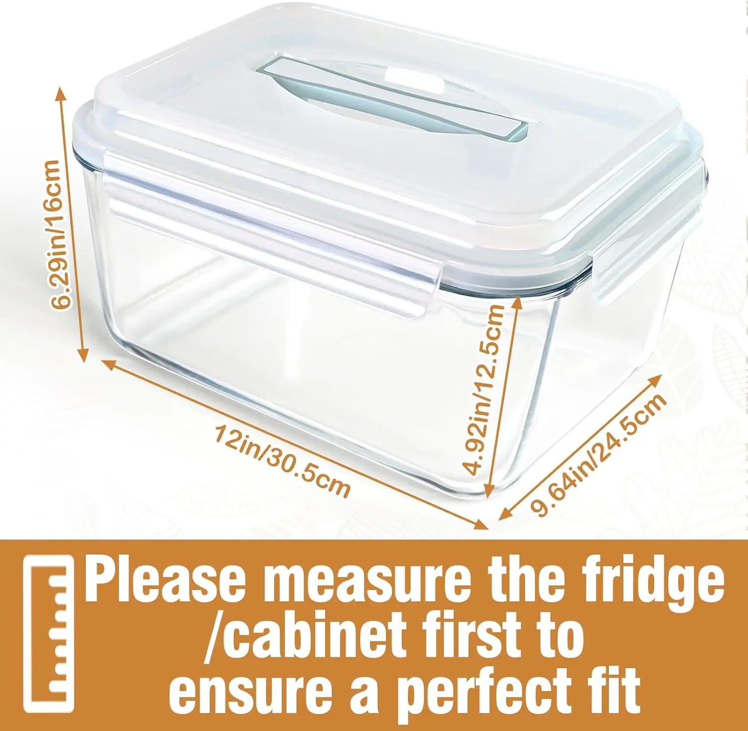 Large Glass Storage Containers with Lids,  Airtight 200oz