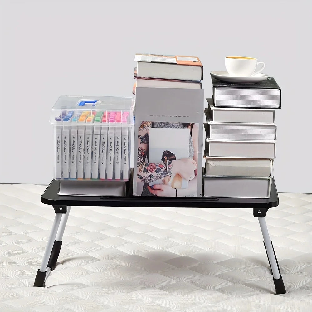 Foldable Table Computer Desk - With Cup Holder and Drawer