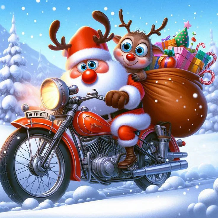 Huacan DIY Embroidery Santa Claus Complete Kit 5D Cross Stitch Landscape Snowman Winter Unique Christmas Gift Modern Home Decor