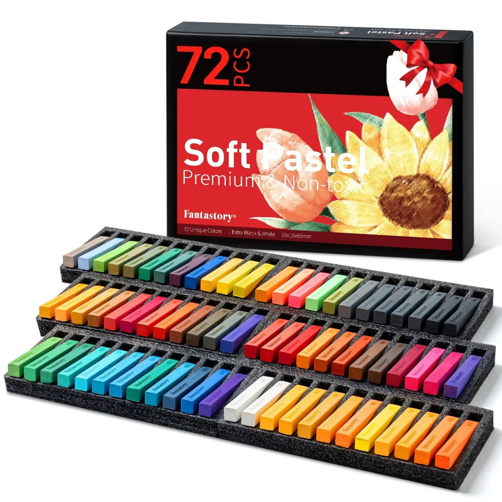 Long Soft Chalk Pastels Set, Non-Toxic Soft Pastels