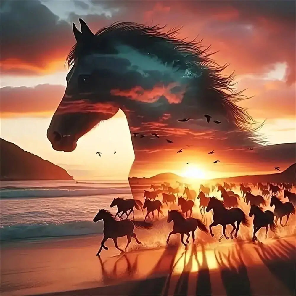 Momoart Diamond Mosaic Horse Animal  diamond dot art kit