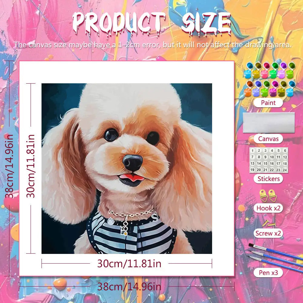 Oil Painting Puppy Paint By Number For Kids Picture Artcraft On Canvas