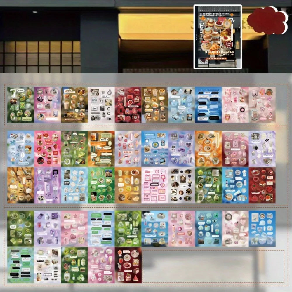 90pcs Vintage Die-Cut Sticker Book, 2 Styles Old School Scrapbooking Decals for Junk Journals