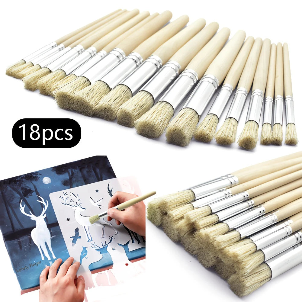 6/12/18pcs Stencil Paint Brushes Set