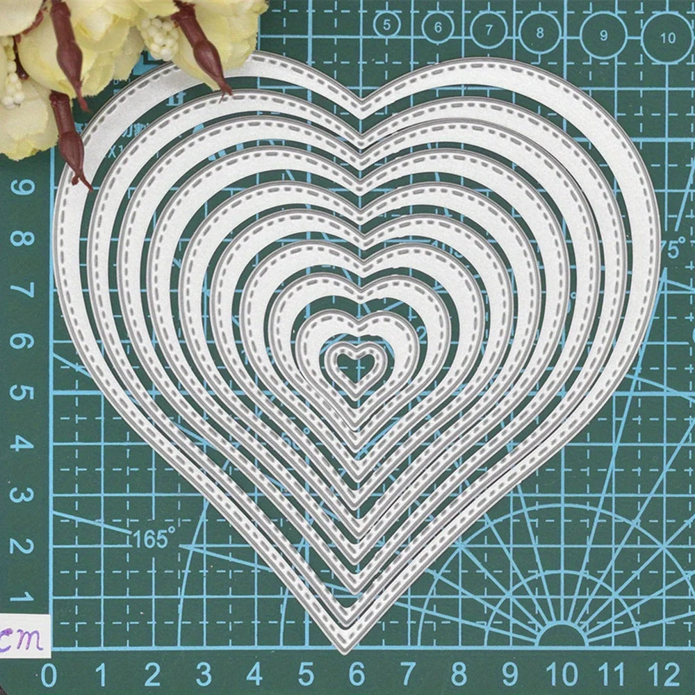 1pc Heart Background Frame Metal Cutting Dies Set f